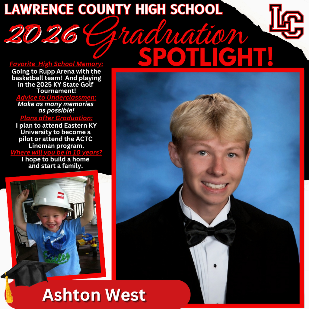 Graduation spotlight features Ashton West. He plans to attend Eastern Kentucky University. Inset image shows a young boy.