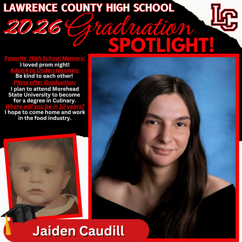 A graduation announcement shows a smiling woman. Her favorite memory is prom night. She plans to attend Morehead State University for a culinary degree.