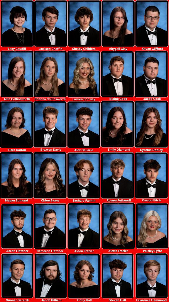 Grid of 30 individual student portraits in black bow ties and white shirts, with 15 females and 15 males in a plain background.