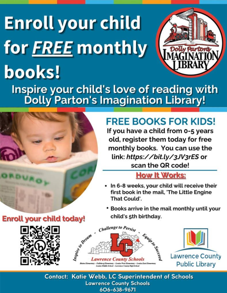 An ad displays an image of a young child reading a book. Text highlights free books for children.