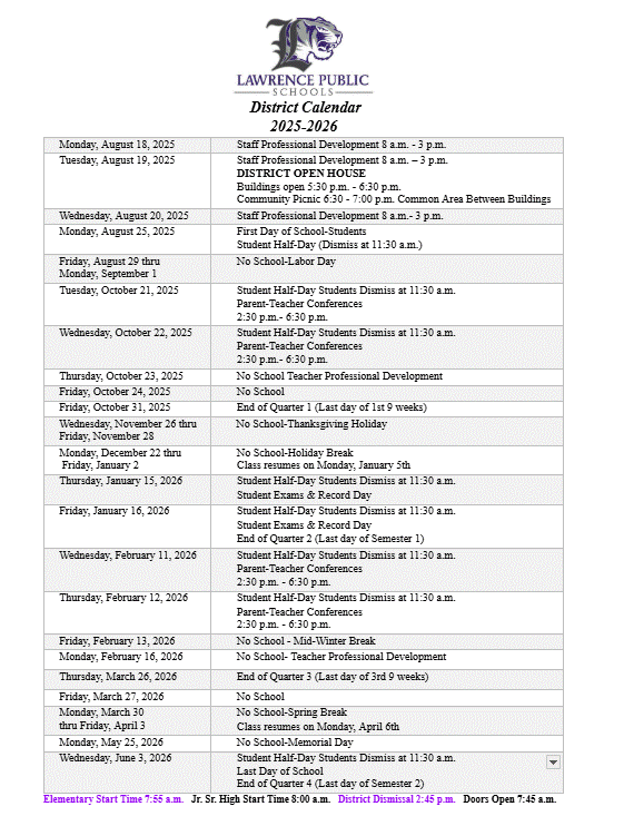 LPS District Calendar 25-26