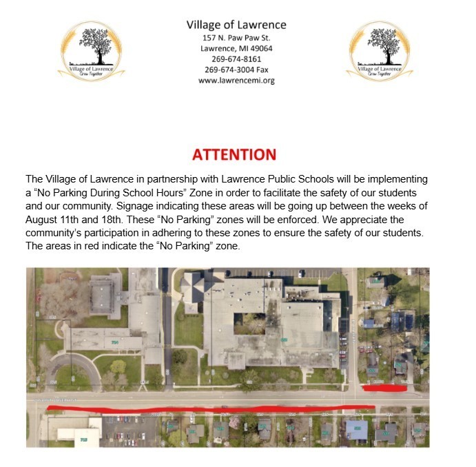Message from the Village of Lawrence