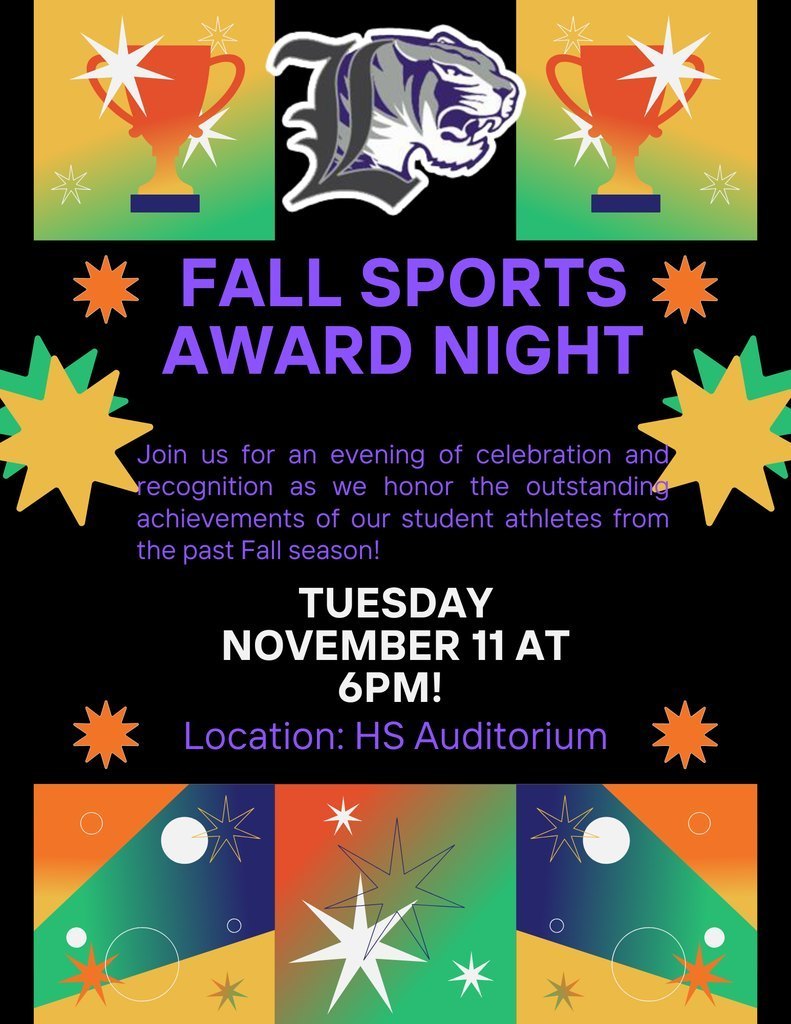 Fall Sports Award Night Nov. 11 at 6 PM