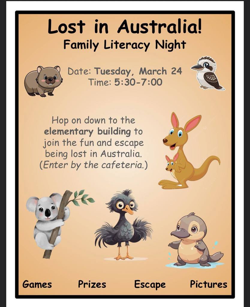 It's reading month, and that means Family Literacy Night is almost here! Please mark your calendars and join us for this super fun event!
