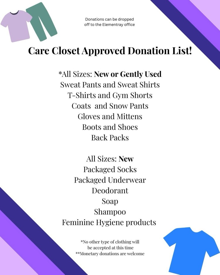 care closet donation list