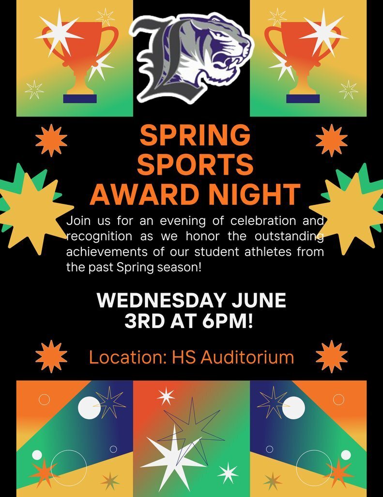 Spring Sports Award Night Join us for an evening of celebration and recognition as we honor the outstanding achievements of our student athletes from the past Spring season! Wednesday, June 3rd at 6:00 PM Location: HS Auditorium