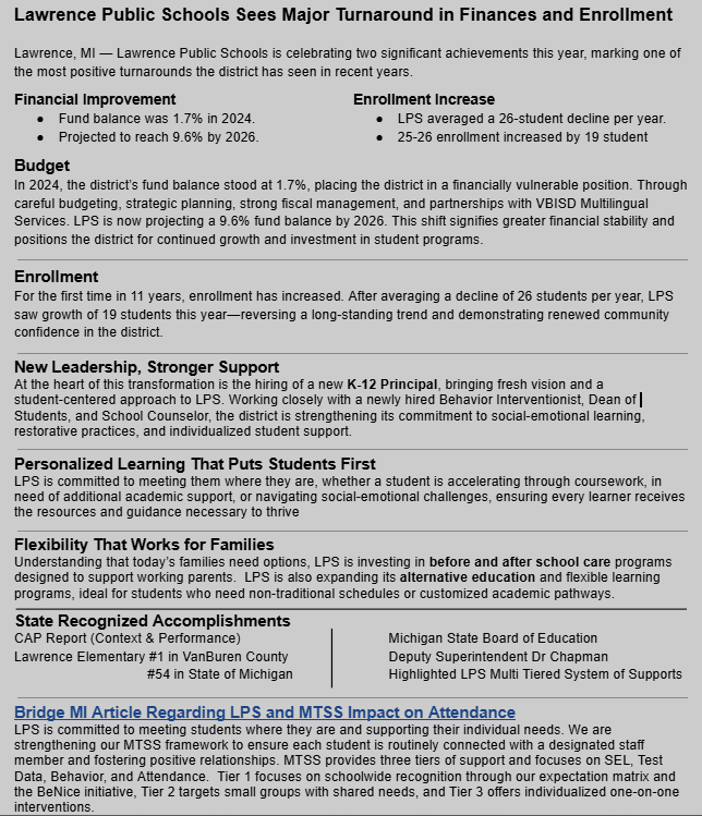 LPS Enrollment and Fund Balance