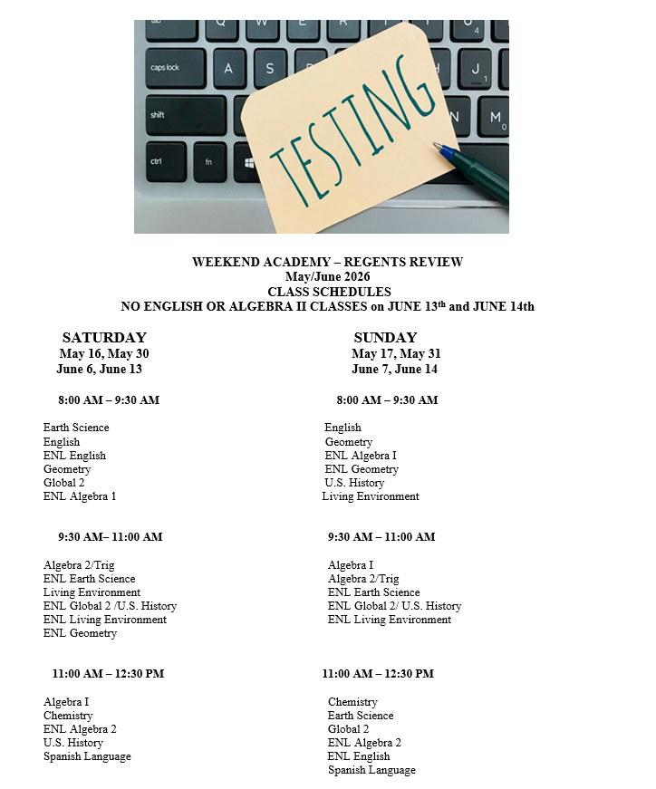 Weekend Academy Flyer English