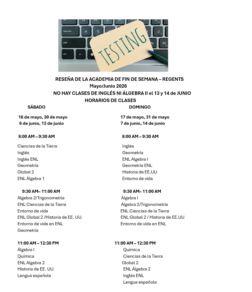 Weekend Academy Flyer Spanish