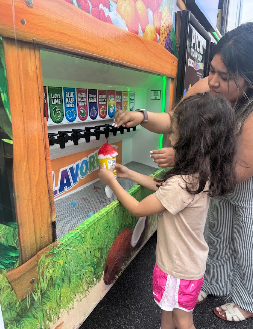 Student with teacher picking flavors