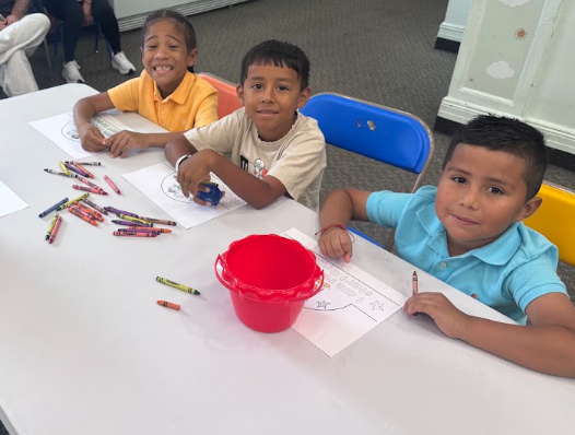 Students working on crown