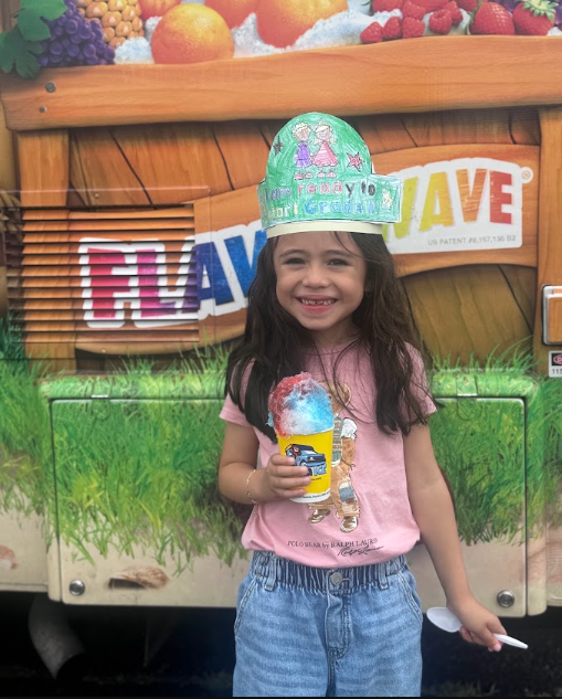 Student with kona ice