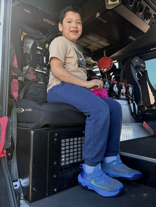 Student in Firetruck