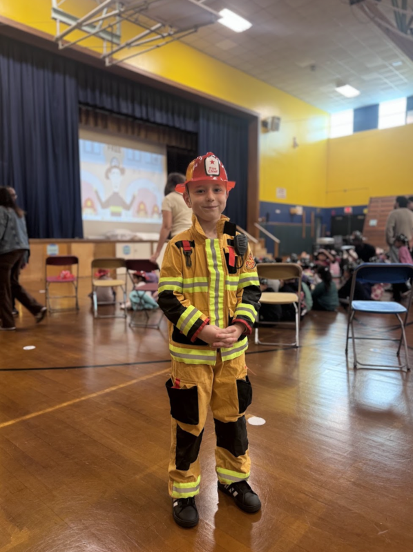 Student dressed as firefighter