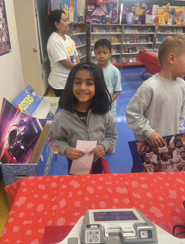 Student at book fair