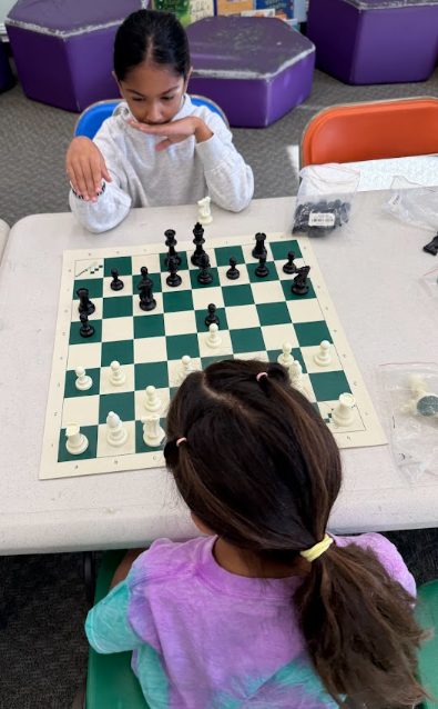 Two students playing chess