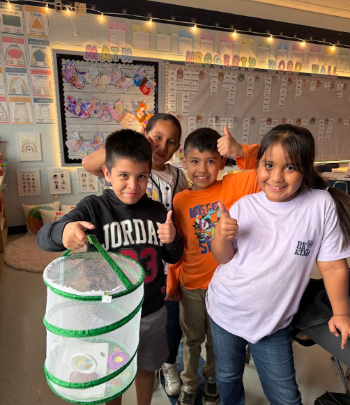 2nd Graders with butterflies