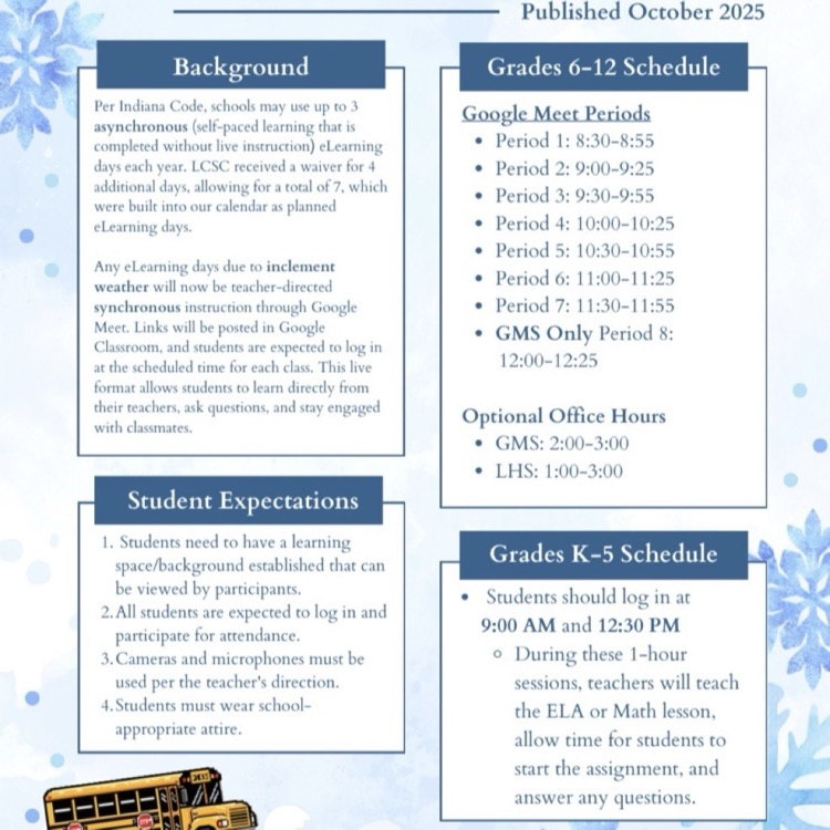 Synchronous eLearning day schedule