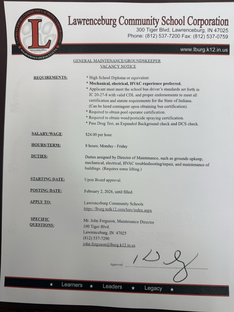 Hiring: Maintenance Employee