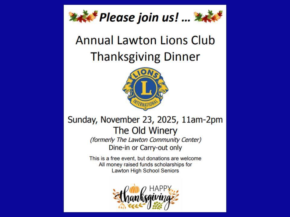 Lions Club Thanksgiving Dinner