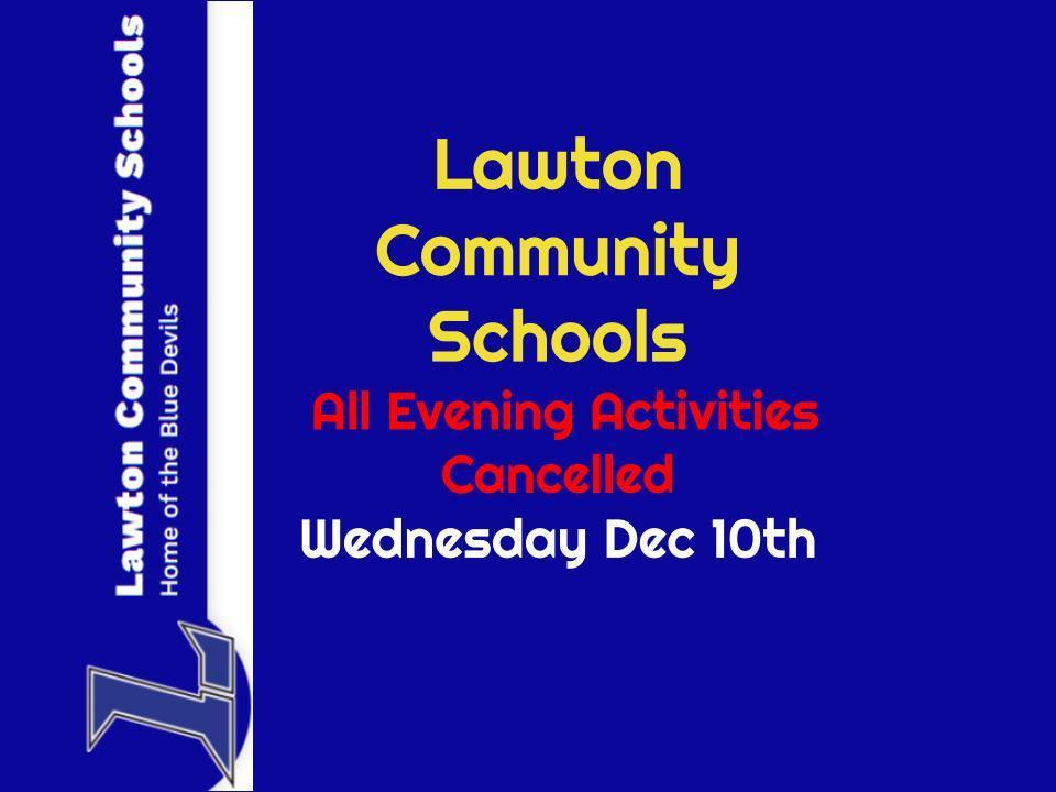 All Evening Activities Canceled 