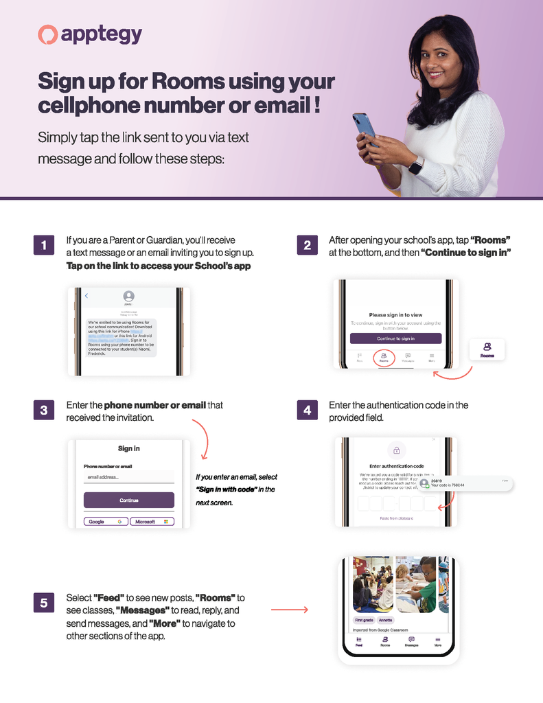 Sign Up Text Message - Email Method 