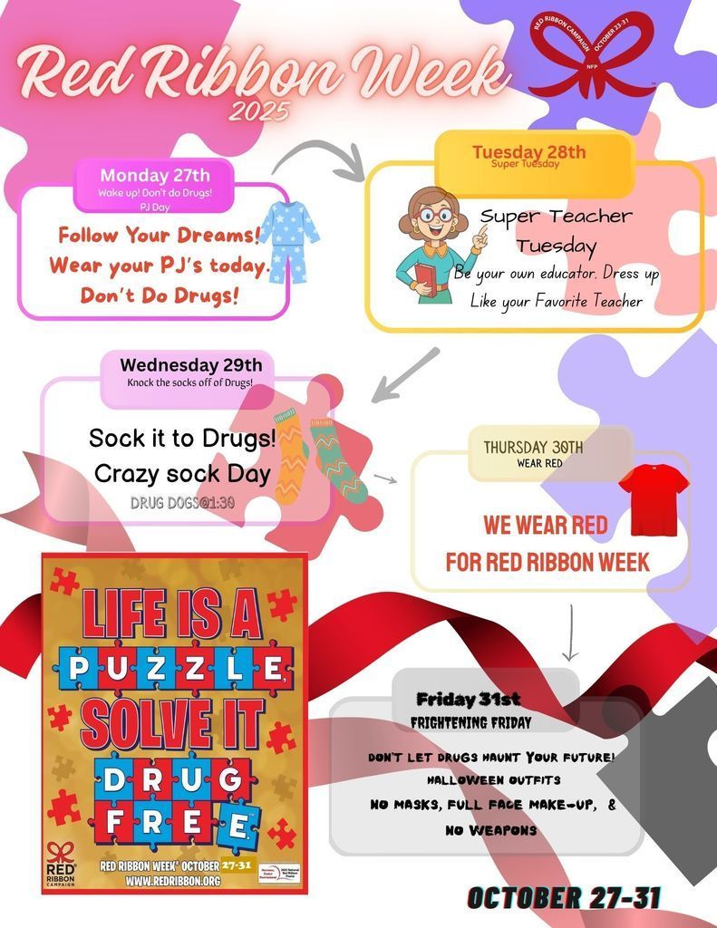 Red Ribbon Week Oct 27-31, 2025