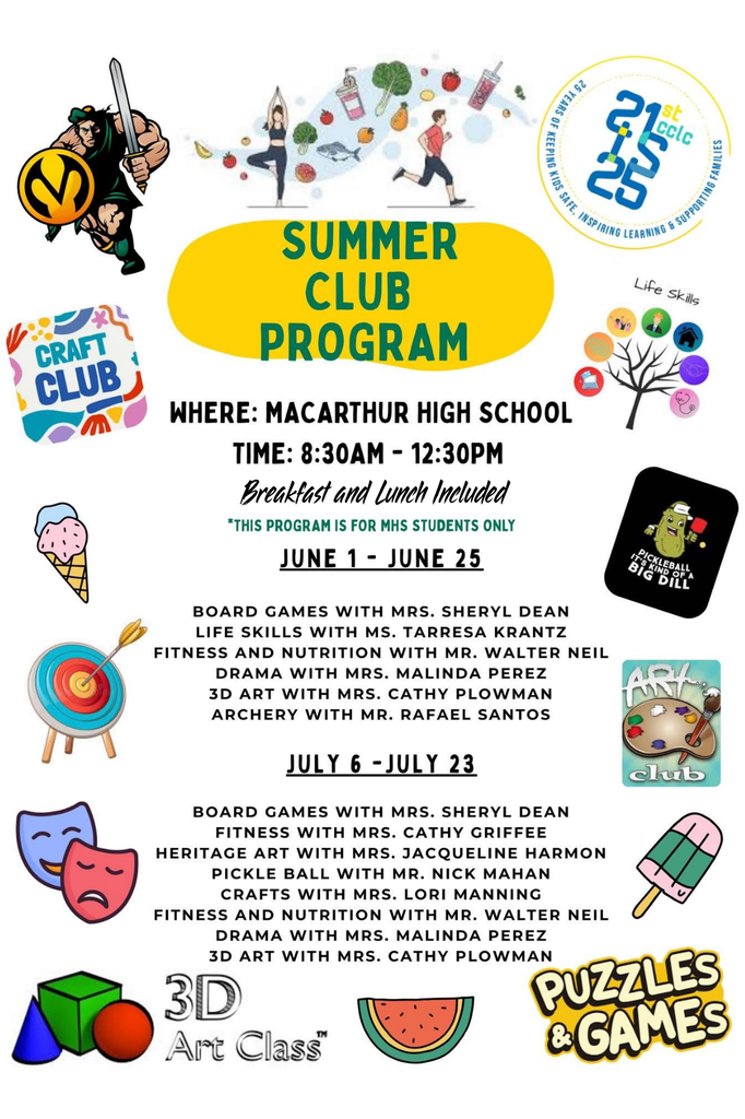 21st Century flyer with program options and graphics