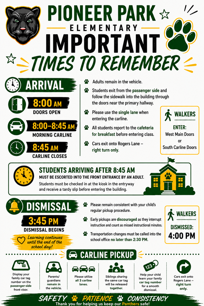 Arrival/Dismissal Reminders