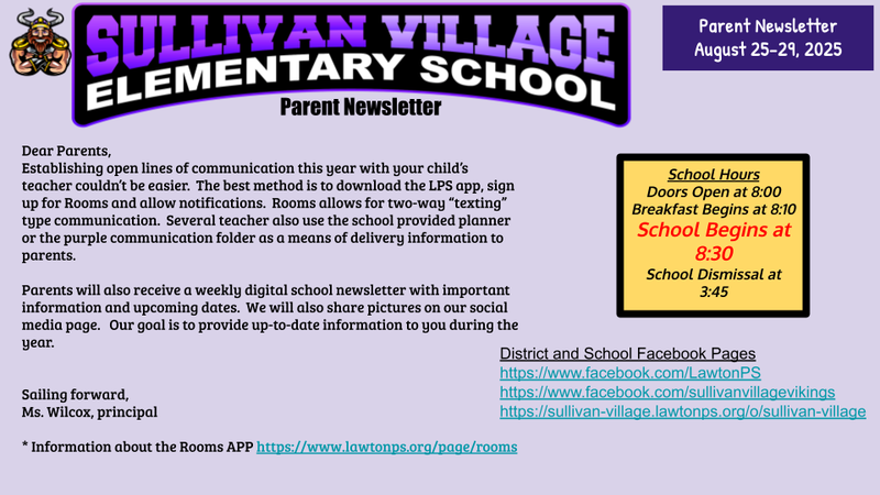 8.25.25 Parent Newsletter
