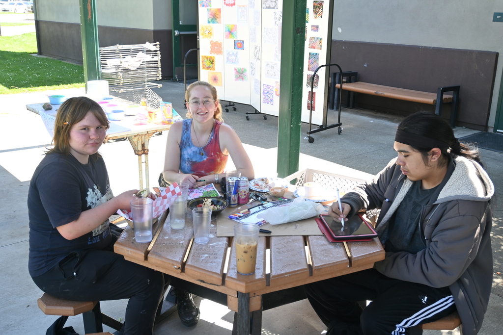 Art Teacher Keller with students