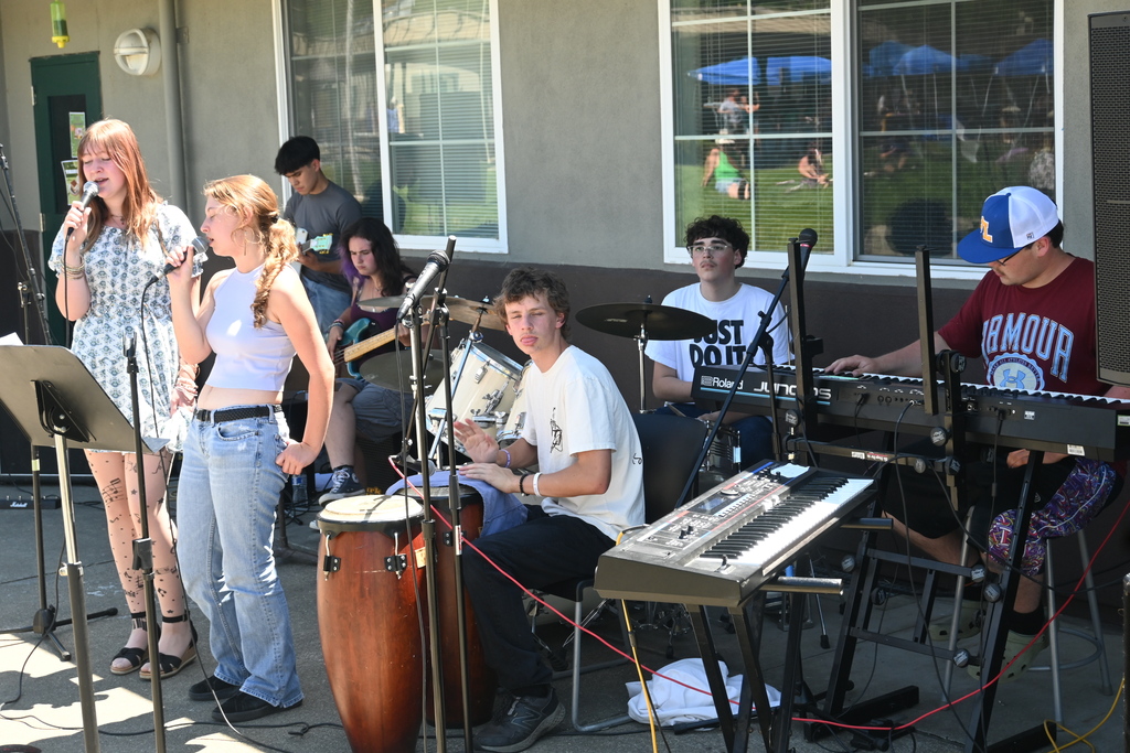 The LHS rock band performs