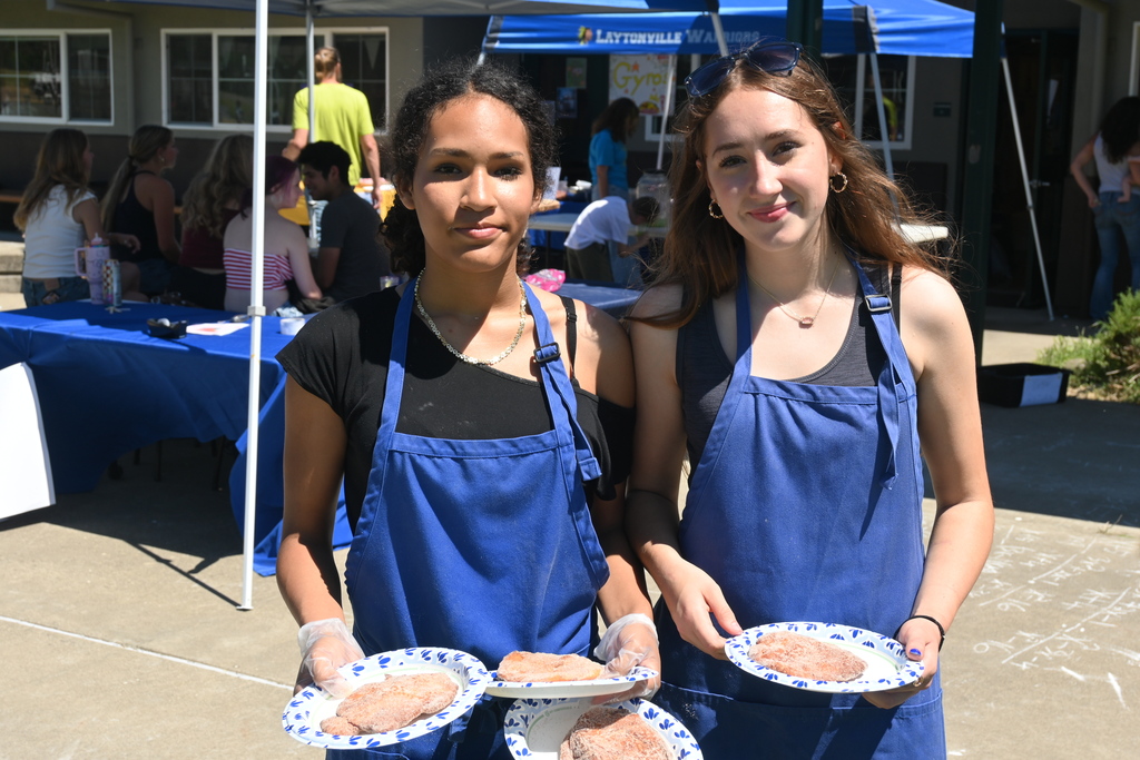 Students show off their fry bread