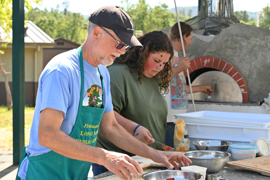Martin from the Book Shop helped make pizzas