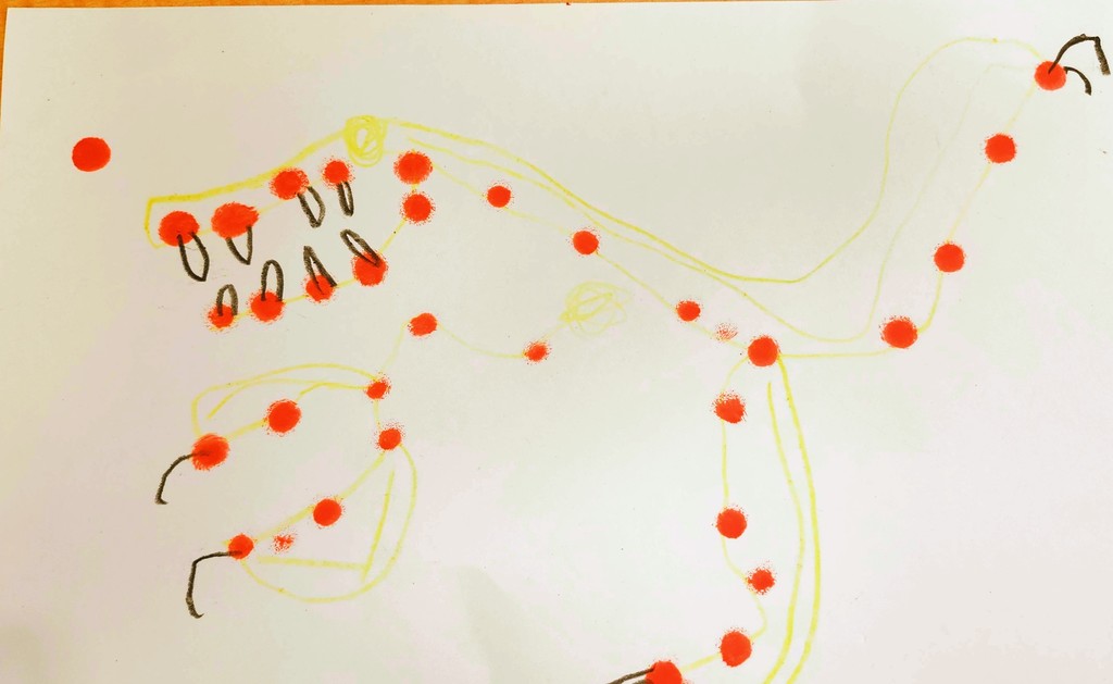 Sept 15 was international DOT day, celebrating the message of Peter H Reynolds' book "The Dot." Kindergartners created dots then used their imagination to turn them into pictures. 