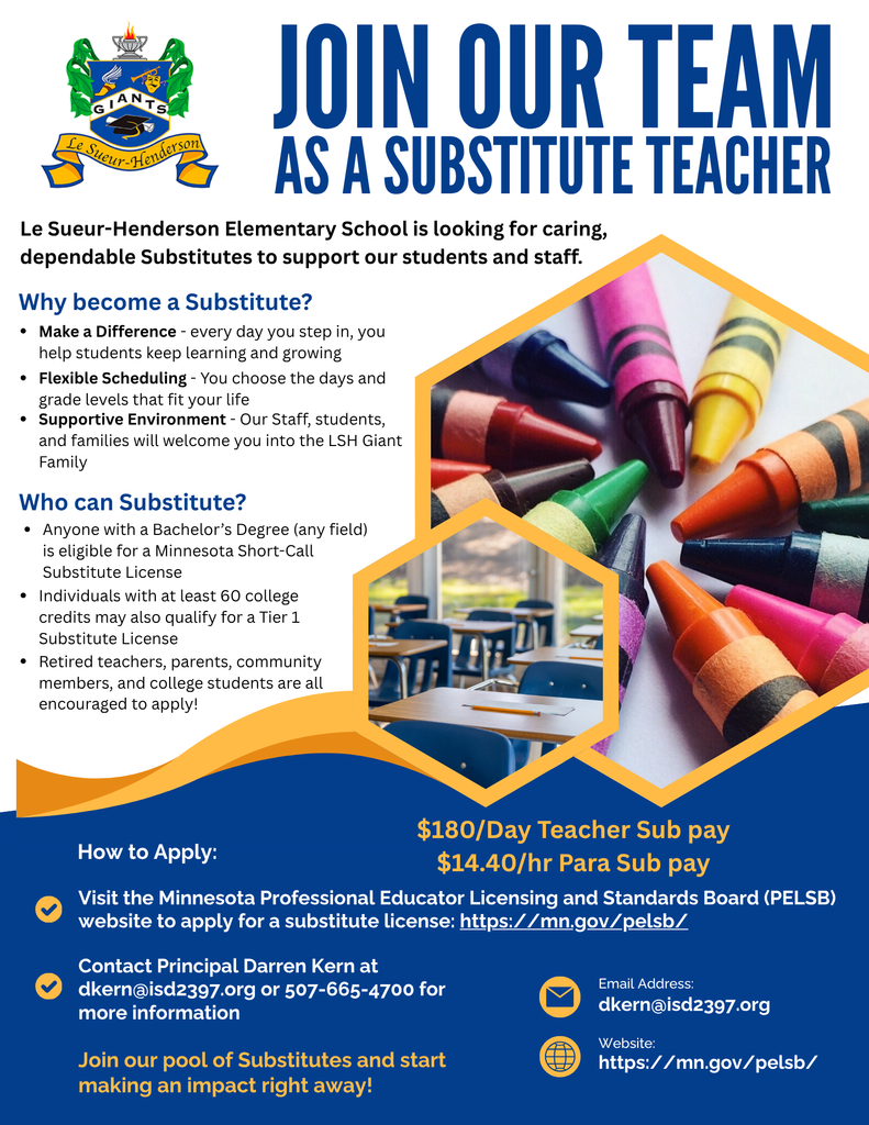 Join our Team at LSH - Substitutes Needed