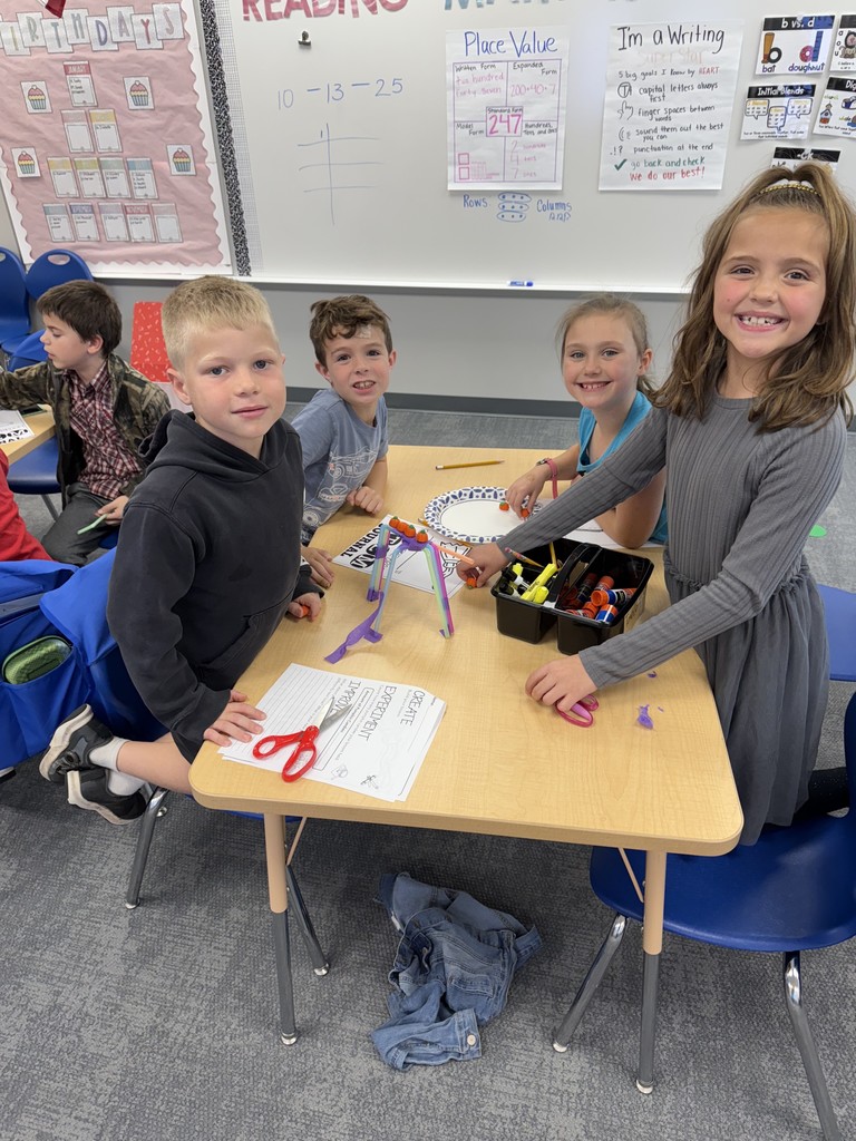 Ms.Teachout’s class read the book Room on the Broom by Julia Donaldson and created the witches broom as a STEM activity.