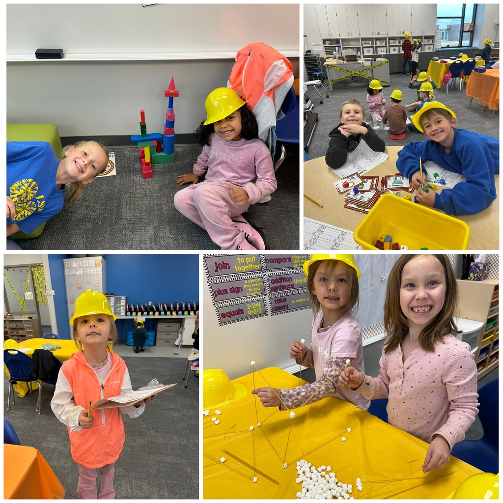 Mrs. Meyer's first grade classroom turned into a construction zone today! We "built" sentences/words, engineered a STEM structure, played construction bingo, and even enjoyed a special themed snack! It was a full day of learning, teamwork, and hands-on fun! 