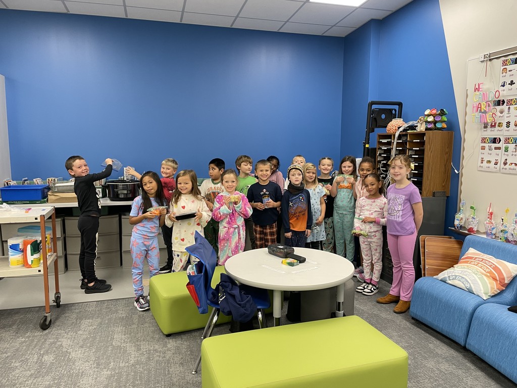 Mrs. Sohns’ Class Celebrates Kindness with “Stone Soup” After reading Stone Soup during reading time, our first graders came together to celebrate kindness, teamwork, and sharing—just like the characters in the story! The class discussed how small acts of generosity can bring people together, then joined forces to create their own “Stone Soup.” Each student contributed a thoughtful “ingredient,” such as celery, carrots, potatoes , rosemary and tomatoes. It was a wonderful way to see our young readers bring the story’s message to life and celebrate the joy of working together!