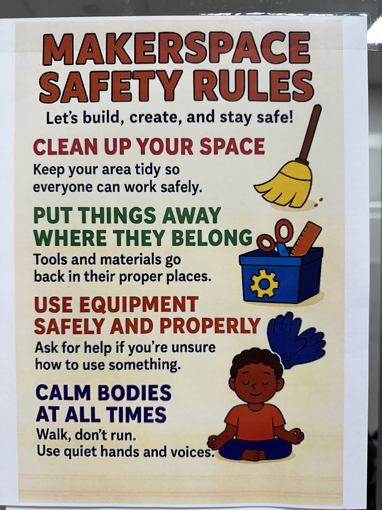 2nd graders had a blast trying out stations in the makerspace to practice the rules.