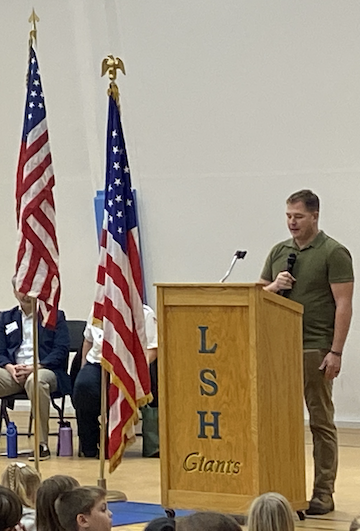 With wide eyes and grateful hearts, LSH Elementary students watched their school’s Veterans Day program, learning the true meaning of bravery and service. From all of us at LSH Elementary, thank you to our veterans — we deeply appreciate your courage, sacrifice, and love for our country.  A special thank-you to Veteran Josh Seavers, father of one of our students, for joining us at our Veterans Day program and sharing this special day with us.