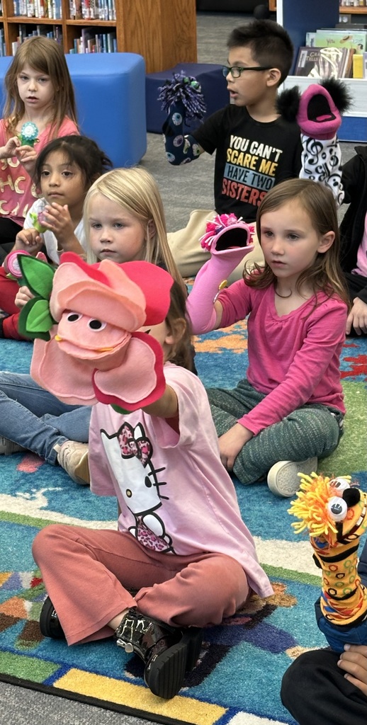 Kindergarten and 1st graders loved learning to tell stories with Ms. Nancy and her puppets!