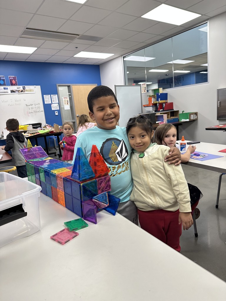 The best part of building in the makerspace is collaborating with a friend. Check out this axolotl made from magna tiles!