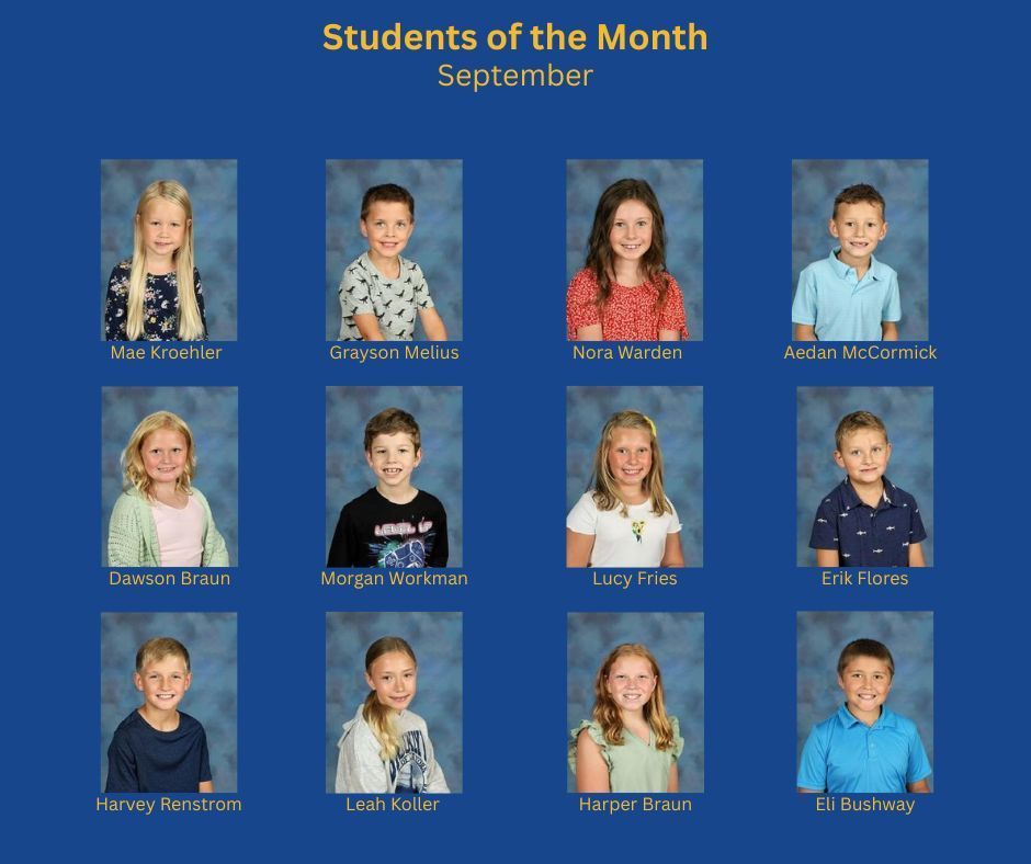 September and October Students of the Month