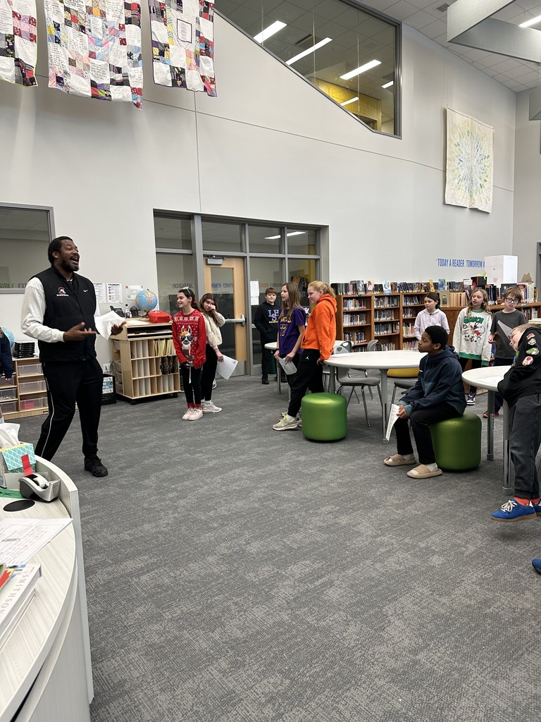 To prepare for the second week with guest artist, Frank Sentwali, 5th graders wrote their own poems. This week they learned about applying theatrical techniques to their performances.