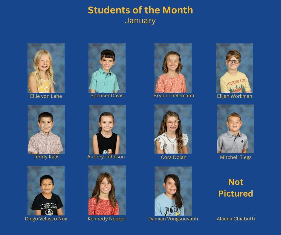 January Students of the Month