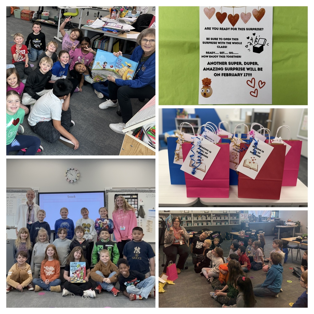 LSH Elementary is celebrating I Love To Read Month with the theme, "Reading Is Full of Surprises".  Each classroom received a very special surprise to kick off the week!  They revealed a book signed by the author Julie Gassman!  Stay tuned for our next BIG surprise coming on February 17.