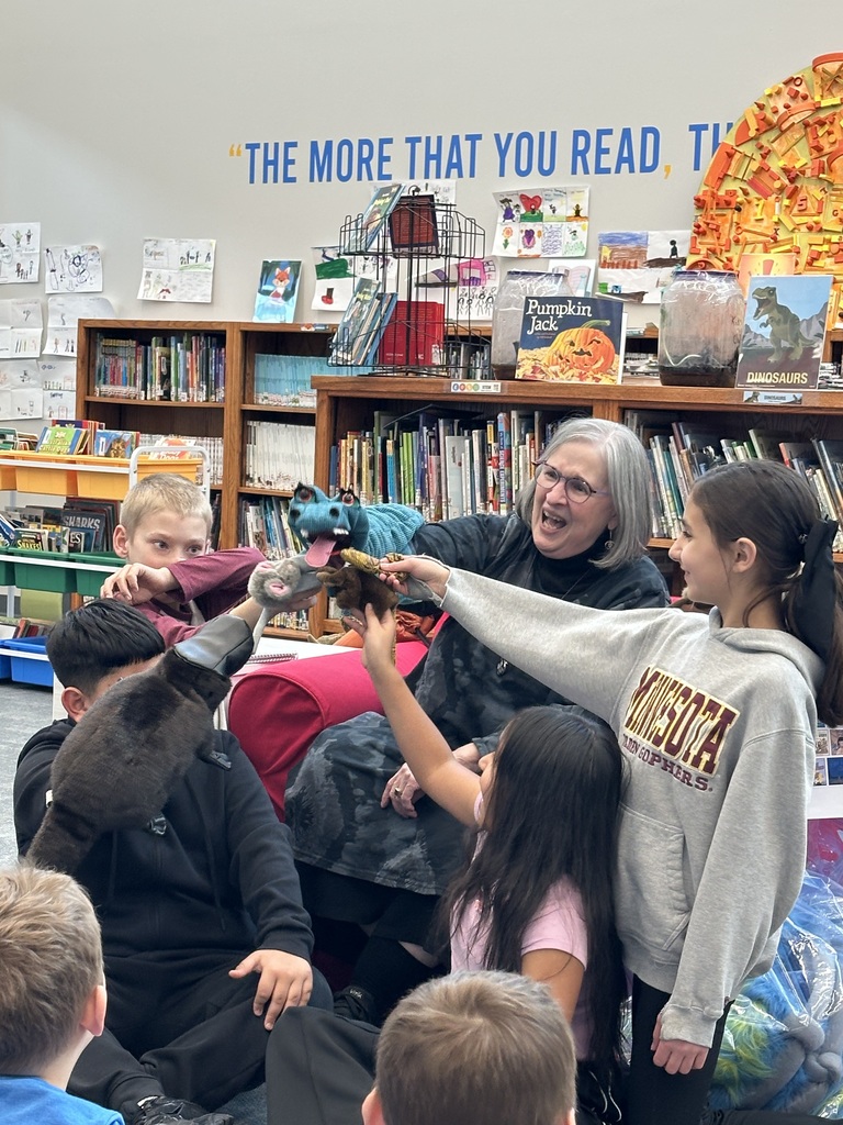 Ms. Nancy joined us for another day of storytelling. Students enjoyed using their own storytelling skills and Nancy's puppets to share tales from around the world. We are grateful to H.A.V.E. for this opportunity. The students look forward to their time with Nancy and students who have been able to see her on multiple occasions have really blossomed into great storytellers. Storytelling isn't just fun. Storytelling boosts memory and learning, fosters inclusion and empathy, improves communication skills, encourages creativity and critical thinking, and nurtures cultural understanding.