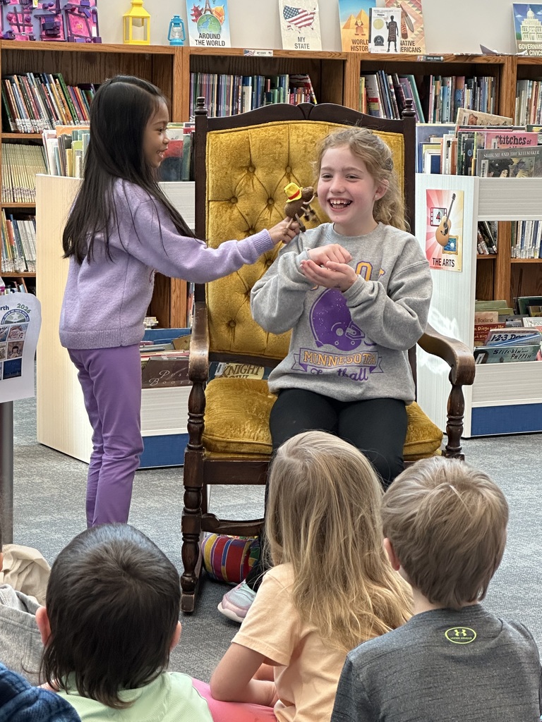 Ms. Nancy joined us for another day of storytelling. Students enjoyed using their own storytelling skills and Nancy's puppets to share tales from around the world. We are grateful to H.A.V.E. for this opportunity. The students look forward to their time with Nancy and students who have been able to see her on multiple occasions have really blossomed into great storytellers. Storytelling isn't just fun. Storytelling boosts memory and learning, fosters inclusion and empathy, improves communication skills, encourages creativity and critical thinking, and nurtures cultural understanding.