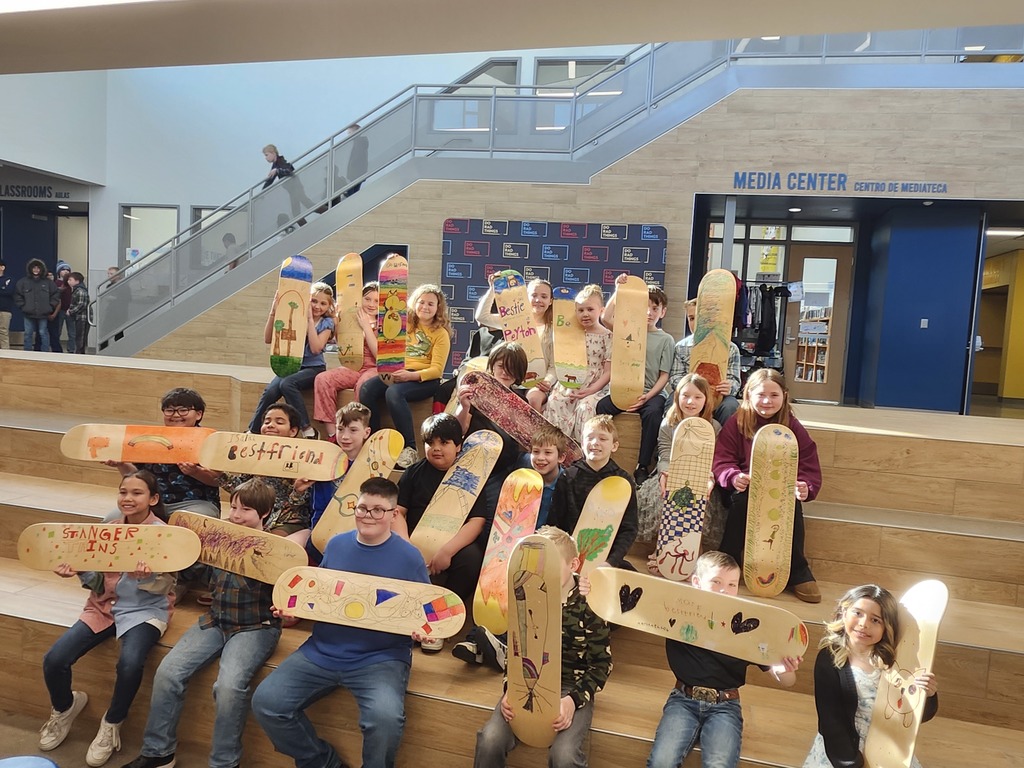 Look at the engagement and pride in these students as they created their own skate deck art. This programming is funded by a MN State Arts Board grant, made possible by the citizens of Minnesota through appropriations from the Minnesota State Legislature. Join us Thursday any time between 3:30-5:30pm at LSHE to view the skate decks and meet the guest artist, Mark Rivard.